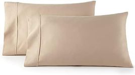 HC Collection King Pillow Cases Set of 2- Microfiber, Extra Soft Pillowcases - Easy Care & Machine Washable - Taupe