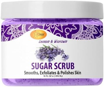 SPA REDI Sugar Scrub - Lavender and Wildflower - 16 Oz - Exfoliating, Moisturizing, Hydrating and Nourishing, Glow, Polish, Smooth and Fresh Skin - Body Exfoliator