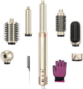 Bopcal 7-in-1 Air Styler & Hair Dryer Brush, 170,000 RPM High-Speed Multi Styler with Auto Wrap Curlers, Ionic Blow Dryer Brush, Volumizing & Smoothing Brushes for Fast Drying, Curls & Salon Blowouts