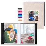 Ywlake Photo Album 4x6 100 Pockets 2 Packs, Small Mini Capacity Linen Photo Album Bulk Sets, Each Pack Holds 100 Top Loader Vertical Only Picture for Kids Boy Girls Beige