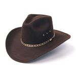 Western Express Felt Finish Cowboy Hat - Pinch Front Style with Gold Band | Cowboy & Cowgirl Hats for Men & Women, Brown, 7 1/8