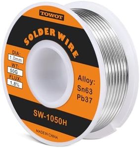 TOWOT 63-37 High Purity Tin Lead Rosin Core Solder Wire for Electrical Soldering, Content 1.8% Solder flux (1.0mm, 50g)