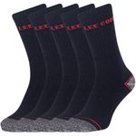 Lee Cooper Workwear LCSCK603 Heavy Duty Men's Work Socks, Black/Red (5 Pairs)