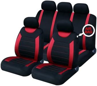 Sakura Car Seat and Headrest Covers Carnaby Red SS5293 - Full Set Universal Size Elasticated Hems Side Airbag Compatible Washable Easy Fit