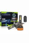 MECTRIX 3 in 1 200W H4 LED Car Headlight Bulb - 3 colour modes (white, warm white, yellow) + flasher | 30000 LM | Plug & Play | 1 Year Replacement | Pack of 2 (H4 Socket type) with remote