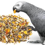 PARROT ESSENTIALS Premium African Grey Parrot Food - 2KG Bag – Parrot Seed Mix – Healthy & Natural Parrot Food for African Grey Parrots With Dried Vegetables