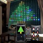 Smart LED Window Curtain Lights, 400LEDs Halloween Window Lights, RGB Color Changing Christmas Lights Outdoor IP44 Waterproof, App Control, Dynamic DIY String Lights for Room Decor 6.56 by 6.56 ft