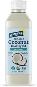 Carrington Farms Organic Liquid Coconut Cooking Oil, 16 Fl Oz –Unflavored, Unscented, High Smoke Point, MCT-Rich, No Trans Fat – For Cooking, Sautéing, Frying & Baking – Gluten Free, Non-GMO, Hexane Free, BPA Free Bottle