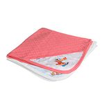 CATCUB Ultra Soft Cotton Jacquard Baby Hooded Towel Combo - Pack of 2 (Coral Pink, White)