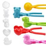 5Pcs Snowball Maker Clips Snow, Duck Rice Mould, Sushi Molds Rice Mold, Outdoor Snow Ball Maker Toy, Reusable Suitable for Adults and Children (Snowball+Love+Duck+Dinosaur+Bear)