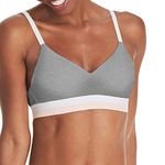 Hanes Women's Push-up T-Shirt Wireless Bra, ComfortFlex Fit, Eco Soft, Sizes S-2x+, Heather Grey, Medium