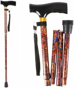 Foldable Walking Cane, Portable Hand Walking Stick, Walking Cane with Smooth Wood Handle, Adjustable Walking Cane, Folding Cane, Collapsible Canes for Seniors, Adjustable Cane