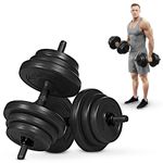 Gallant 20kg Adjustable Dumbbells Pair, Free Weights Dumbbells Set For Weight Lifting Strength Training Home Gym Equipment - Hand Weights Dumbbell Sets for Men & Women