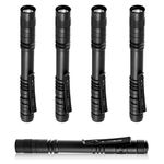 flintronic Pocket LED Torch Light Flashlight, 5pcs Pen Light Tactical Flashlight, Mini Portable, Waterproof, Anti-Skid wear, 200 Lumens for Household, Workshop, Inspection, Work, Repair