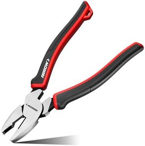 ARROW Linesman Pliers, 8-inch High Leverage Diagonal Pliers Tool with Comfortable TPR Handle, High Carbon Steel, Wire Cutter for Electric and Daily Use