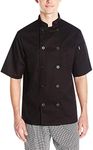 Chef Code Men's Short Sleeve Unisex Classic Chef Coat, Black, X-Large