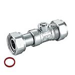 UKDD® 15mm Service Valve Straight 1/2" Inc. Washer Chrome