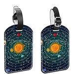 BUJOJUB 2 Pieces Suitcase Tags Travel Bag Tags for Luggage Bag Tags, Cosmos Planet Universe