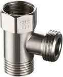 Ciencia 3-Way Tee Connector Pex Tee 304 Stainless Steel T Adapter G 1/2 T Valve for Bidet, Sprayer, SBA020A