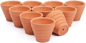 Juvale Mini Clay Terra Cotta Pots with Drainage Hole for Succulent, Cactus, Flower (1.5 in. 10 Pack)