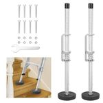 aleawol Adjustable Ladder Leveler, 2Pcs Extension Ladder Stabiliser Leveller Universal Ladder Extension Leg Rubber Not-Slip Ladder Feet for Stairs, Screws and Wrench Included