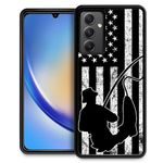 CARLOCA Compatible with Samsung Galaxy A54 Case,Patriotic American Flag Fishing Pattern Ultra Protection Shockproof Soft Silicone TPU Non-Slip Back for Samsung A54