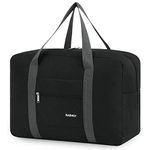 for Easyjet Airlines Cabin Bag 45x36x20 Underseat Foldable Travel Duffel Bag Holdall Tote Carry on Luggage Overnight for Women and Men 25L (Thick Series Black)