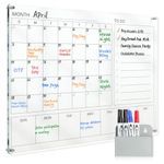 MAKELLO Large Acrylic Calendar for Wall Monthly Dry Erase Calendar Board for Family,Home,Office,Apartment 80X60CM