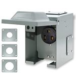 Suplevel 50 Amp 6-50R Outlet Box 250 Volt, Enclosed Lockable Weatherproof Outdoor Electrical NEMA 6-50R Receptacle Panel Heavy Duty Power Box, for Welder EV RV Electric Car Generator, ETL Listed