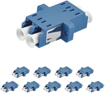 JOVXIAZ 10-Pack LC Fiber Optic Adapter - LC to LC Duplex Singlemode Coupler - Blue