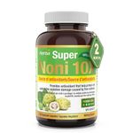 Herba Natural Noni Capsules 10X - 120 Vegan Capsules | 10,000mg Per Day | 10:1 Concentration – Maximum Potency | Pure Natural Noni Extract | 60 Day Supply | Made in Canada