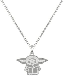 Disney Baby Yoda C902880SL-P.PH Collier avec pendentif en argent sterling, taille unique, Argent sterling, Pas de gemme