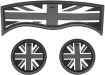 Mini F60 Car Cup Coaster, 3PCS Universal Non-Slip Cup Holders Embedded in Ornaments Coaster for Mini Cooper Countryman F60(Union Jack Gray)