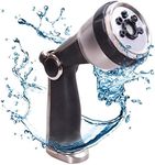 Aqualin Garden Hose Spray Gun with 7 Patterns, Metal Rear Trigger Nozzle Multifunctional Household Car Wash Nozzle Spraying Sprinkler Tools Black