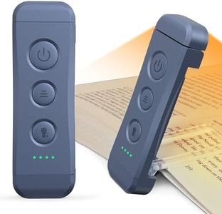 Glocusent USB Rechargeable Book Light for Night Reading - Eye Caring LED Reading Light with 3 Light Colors & 5 Brightness Levels, Compact & Long-Lasting, Ideal for Reading in Bed, Book Lovers & Kids