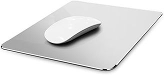 Hard Silver Metal Aluminum Mouse Pad Mat Smooth Magic Ultra Thin Double Side Mouse Mat Waterproof Fast and Accurate Control for Gaming and Office(Small 9.05X7.08 Inch)