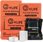 CVLIFE First Aid Splints Kit with Quick Clotting Gauze, Combo-Pack, Aluminum Emergency Splints for Bone Fractures - Reusable, Lightweight, Waterproof