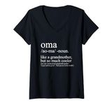 Womens Oma Definition Women Grandma Christmas Mother's Day Birthday V-Neck T-Shirt