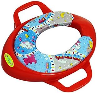 BabyGo Cushioned Potty Seat, Toilet Seat with Handle for kids (RedG)