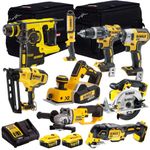 Dewalt 18V Li-Ion 9 Piece Cordless Power Tool Kit with 2 x 5.0Ah Batteries & Charger T4TKIT-924- Monster Power Tool Kit- Combo Kit- 18V Cordless Power Tool Kits- Mega Power Tool- Dewalt kit
