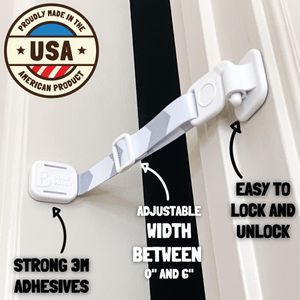 Door Buddy Baby & Cat Proof Door Latch – Adjustable, Grey