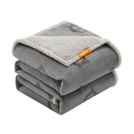 Feandrea Waterproof Dog Blanket, Sherpa Fleece Pet Blanket for Extra Large Dogs and Humans, Cats, 229 x 203 cm, XXXL, Machine Washable, Reversible Dog Couch Cover Protector, Grey PPB090G01