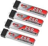 4pcs 250mAh 1S LiPo Battery 3.7V 30C Blade Inductrix Battery Micro JST 1.25 Connector for Kingkong Tiny 6 Tiny Whoop FPV Racing Drone