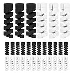 30pcs Charger Cable Saver Protectors, Silicone Cord Saver Flexible Cable Wire Protector Spiral Cable Protector Sleeve for Phones Laptops Data Cables (Black, White)