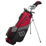 Wilson Men's Pro Staff SGI Half Set Golf Club Set for Men, Left-Handed, Suitable for Beginners and Advanced, Graphite, Red, MLH