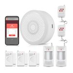 TOWODE Smart WiFi Home Alarm System, 120dB Wireless Security Kit with Door Sensor, Motion Detector, Remote Control, Tuya App Alerts, 433MHz Expandable, Ideal for Apartment, Garage, Business,Shop