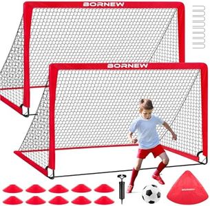 Kids Soccer Goal for Backyard Set - 2 Set of 6X4 / 4X3 ft Toddler Soccer Nets Training Equipment, Soccer Ball, Pop Up Portable Soccer Set for Kids and Youth Games and Training Goals Ages 3-16 Gift