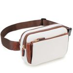 Waist Bag for Women, VX VONXURY Vegan Leather Bumbags Fanny Pack Lightweight Crossbody Belt Bag with Adjustable Strap for Outdoor Running Hiking,White