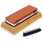 SHAN ZU Sharpening Stone for Knives, Grit 1000/6000 Whetstone with Angle Guide Non-Slip Bamboo Base Japanese Knife Sharpeners Stone Professional 2-in-1 Wetstone for Home Kitchen