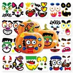 DECYOOL 96 Pieces of Mini Halloween Pumpkin Face Stickers,Mini Pumpkin Decorating Stickers for Kids Halloween Party Favors Trick or Treat Party Supplies 48 Sheet